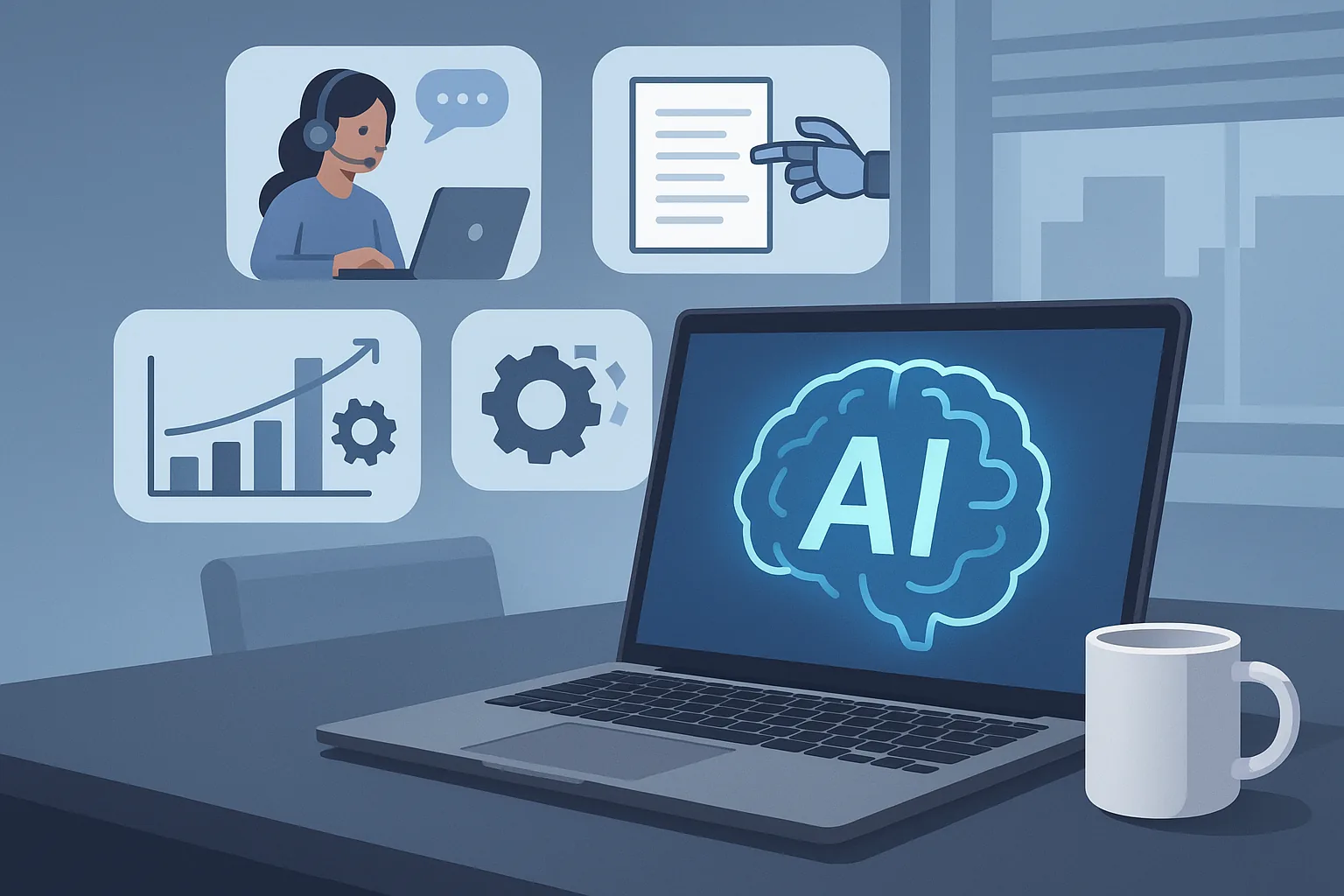 AI ช่วยงานอะไรได้บ้าง: 5 ตัวอย่างการนำไปใช้ พร้อมขั้นตอนการทำงาน (พร้อมบริการพัฒนาเว็บไซต์ Next.js เชื่อมระบบอย่างมืออาชีพ)